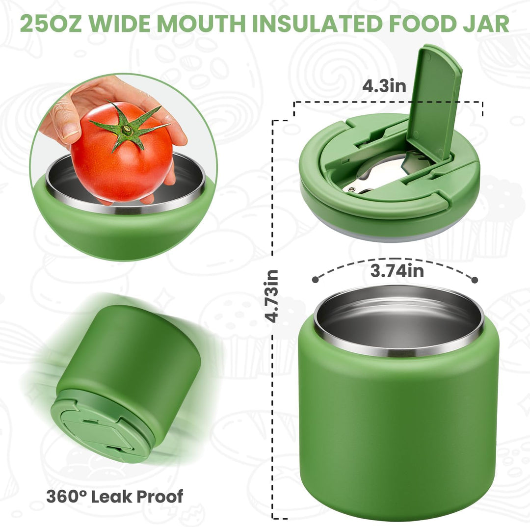 Itslife Thermobehälter für Essen 760ml, Edelstahl Warmhaltebehälter Essen mit Löffel, Thermo Lunchbo