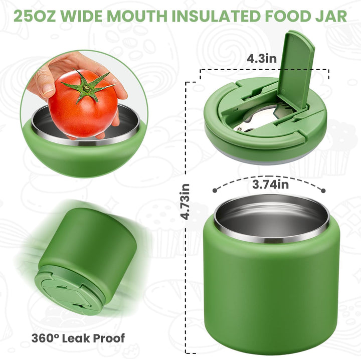 Itslife Thermobehälter für Essen 760ml, Edelstahl Warmhaltebehälter Essen mit Löffel, Thermo Lunchbo