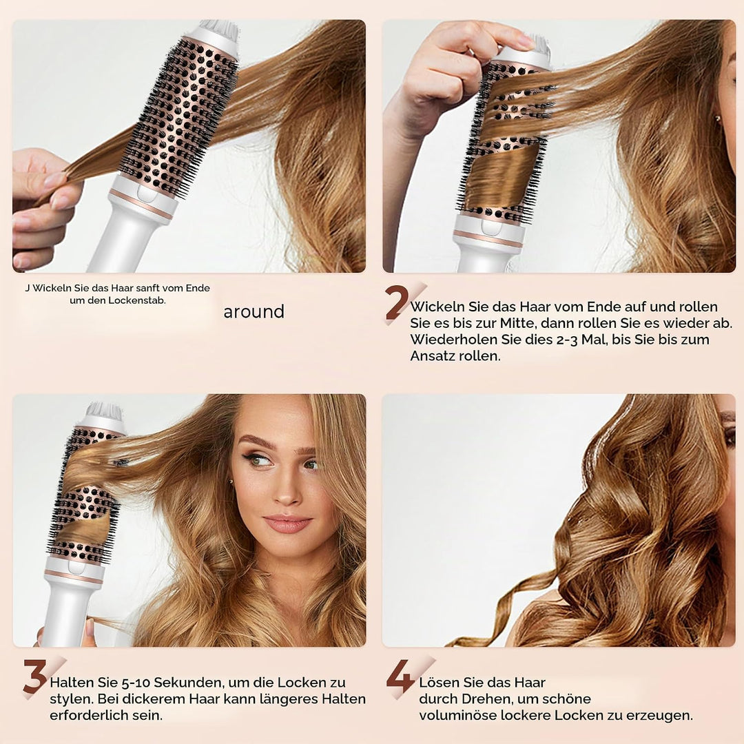 UMIGA Thermal Brush Thermobürste 38mm Lockenbürste Wärmebürste Lose Locken Weissrosa, Weissrosa