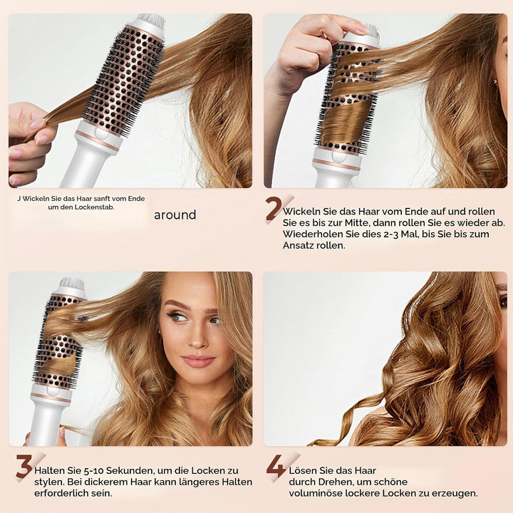 UMIGA Thermal Brush Thermobürste 38mm Lockenbürste Wärmebürste Lose Locken Weissrosa, Weissrosa