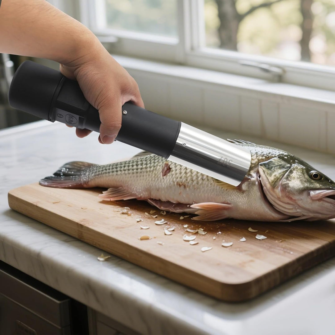 Elektrischer Fischentschupper mit 6-seitige Edelstahlrolle, 7000 rpm, kabelloser Fischschuppen-Schab