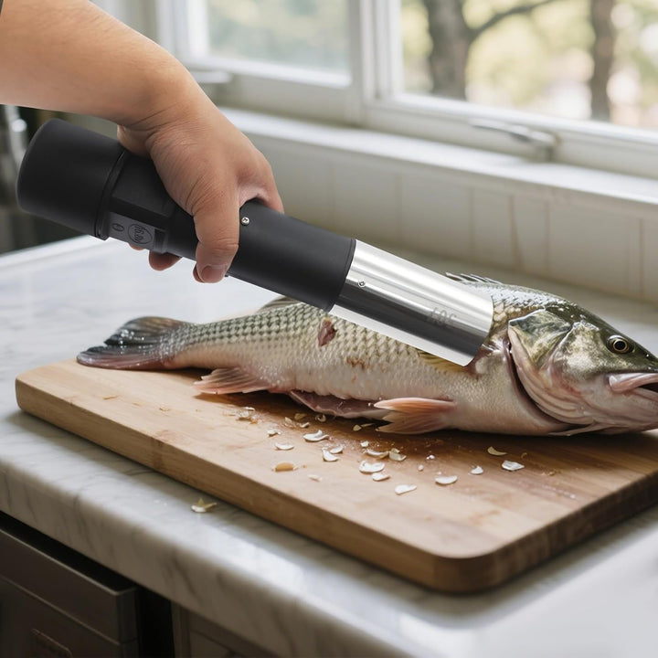 Elektrischer Fischentschupper mit 6-seitige Edelstahlrolle, 7000 rpm, kabelloser Fischschuppen-Schab