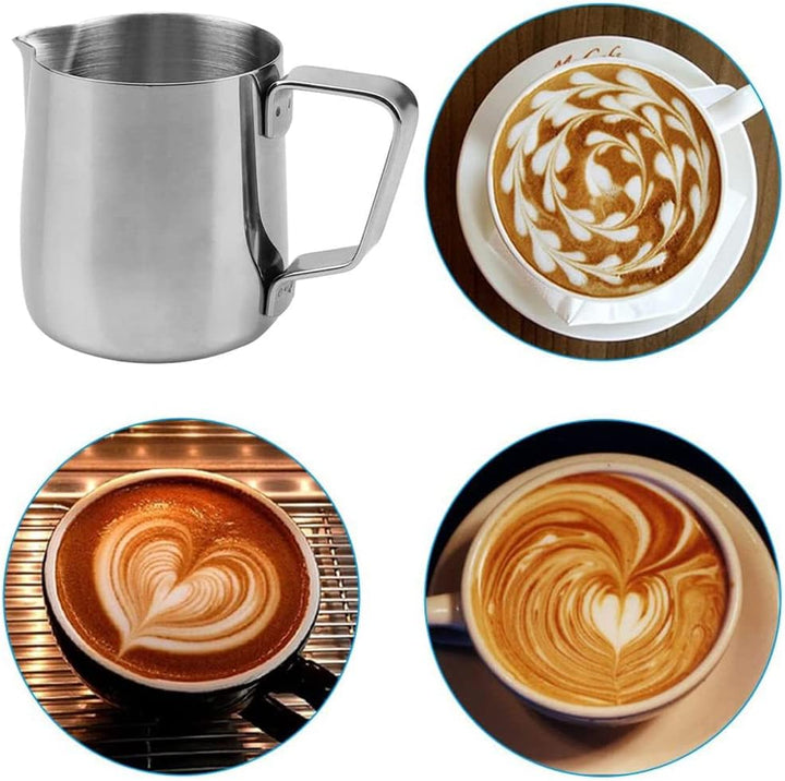 2 Stücke Milchkännchen, Milch Pitcher, Milchkännchen Edelstahl, Edelstahl Milch Aufschäumen Tasse, M