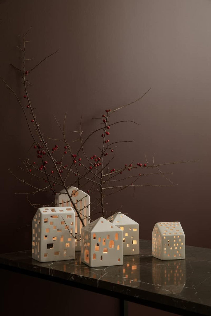 Kähler Lichthaus Functio Urbania Sammlerobjekt dänisches Design, Weiss 7 x 9 cm Weiss, 7 x 9 cm Weis