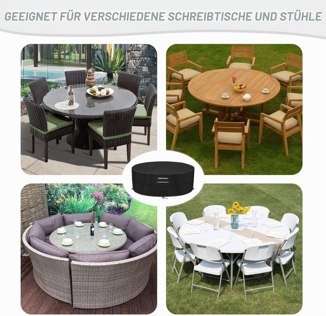 Abdeckung für Gartenmöbel Wasserdicht Rund Abdeckung Gartentisch | Rund Gartentischabdeckung Abdeckp