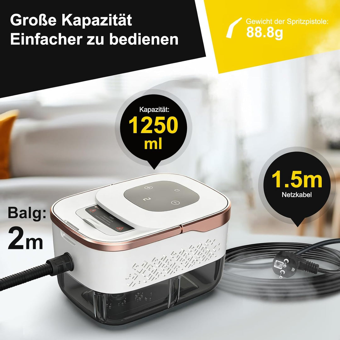 Dampfreiniger Für Alles | 1500W Dampfreiniger Handgerät | 1250ml Steam Cleaner | Handdampfreiniger M