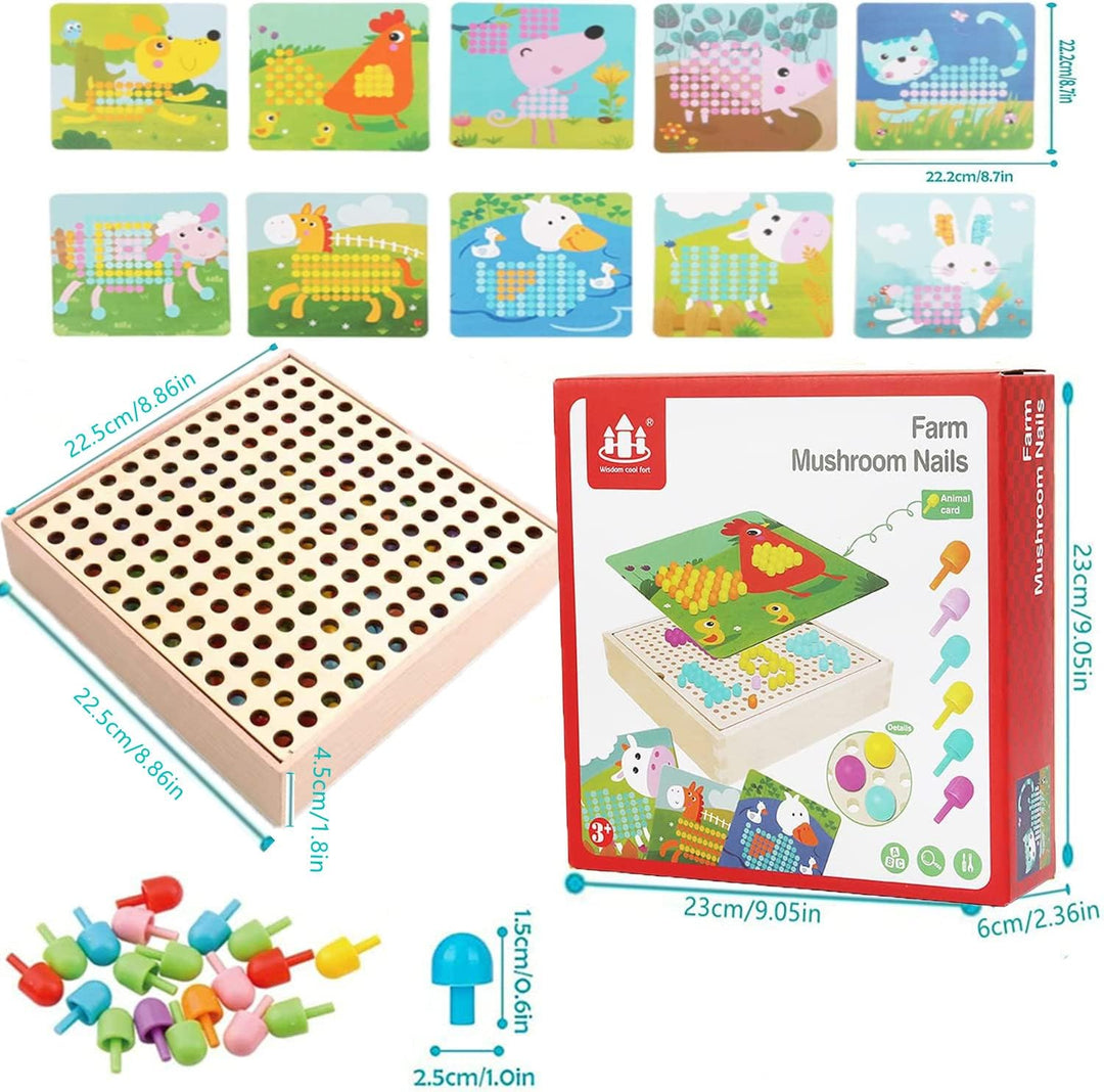 QXNDXQ Mosaik Steckspiel für Kinder ab 2 3 4 5 Jahre,Steckmosaik mit 240 Steckperlen und 10 Bunten S
