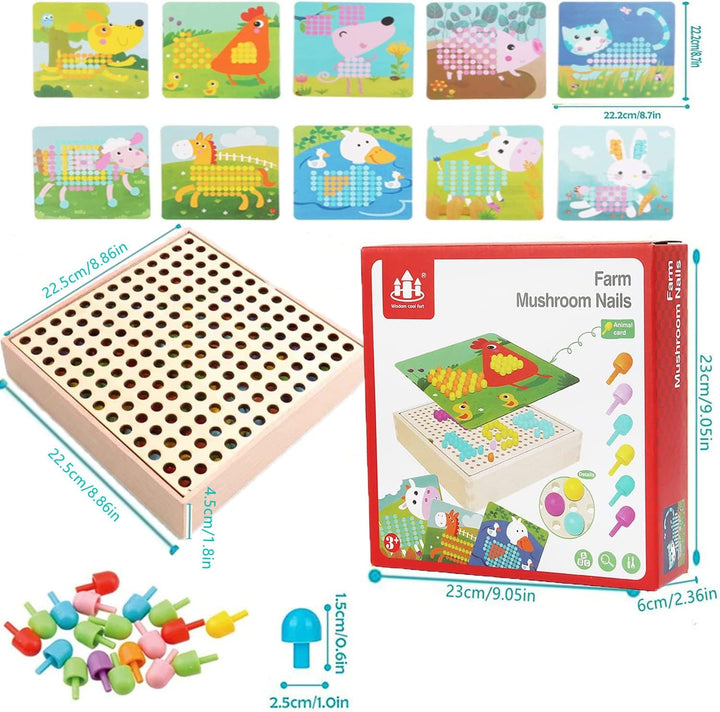 QXNDXQ Mosaik Steckspiel für Kinder ab 2 3 4 5 Jahre,Steckmosaik mit 240 Steckperlen und 10 Bunten S
