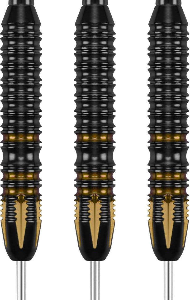 Grebarley Dartpfeile mit Metallspitze,12 Stück Profi Steeldarts 18 Aluminium Schaft mit 9 Flights 20