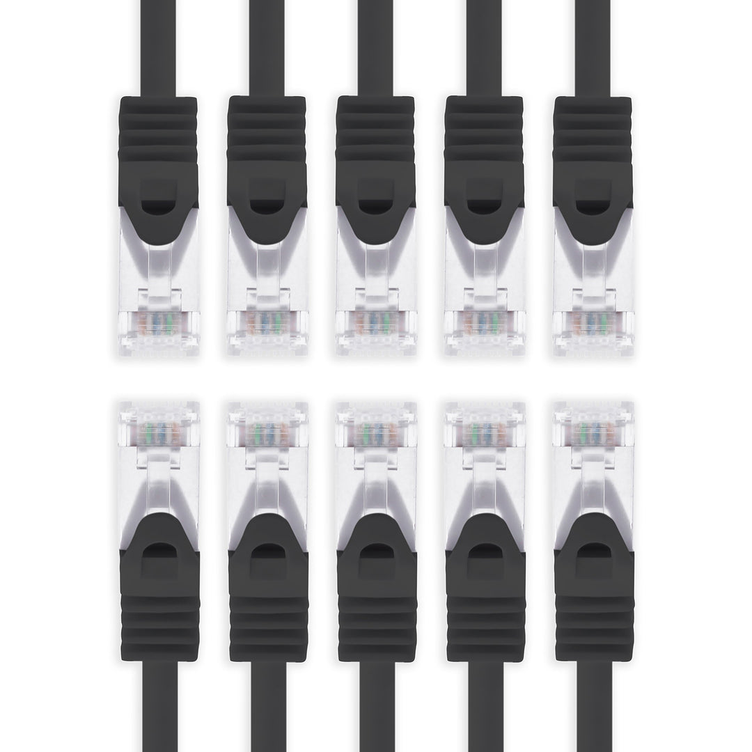 3m - schwarz - 10 Stück Cat7 Netzwerkkabel SFTP Patchkabel Lankabel Rohkabel 10GB/s - 500 Mhz konfek