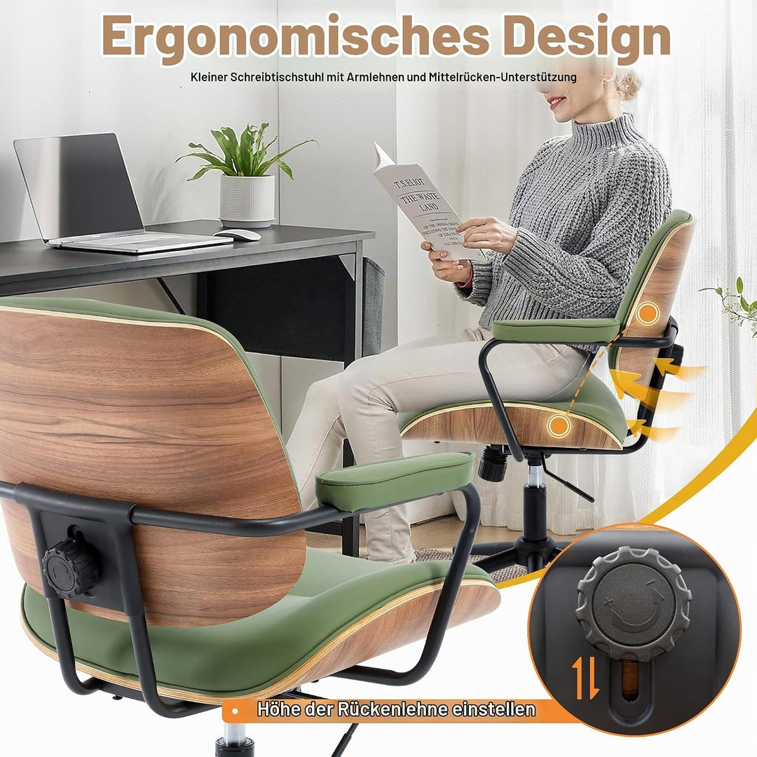 Homeoffice Bürostuhl Ergonomisch Stuhl Drehstuhl mit Armlehne Medieval Modern Bürostuhl 360°Drehbar