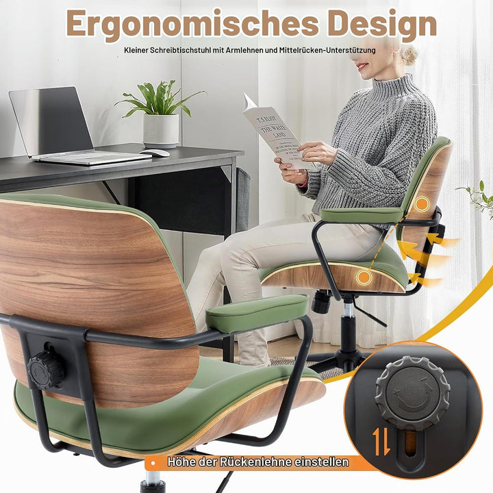 Homeoffice Bürostuhl Ergonomisch Stuhl Drehstuhl mit Armlehne Medieval Modern Bürostuhl 360°Drehbar