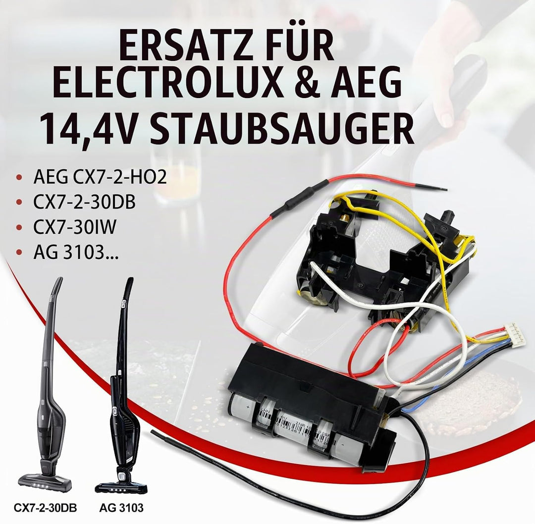 14,4V Akku für Electrolux AEG CX7-2-HO2, CX7-2-30DB, CX7-30IW,usw. Ersatz für Akku-Modell 4055420998