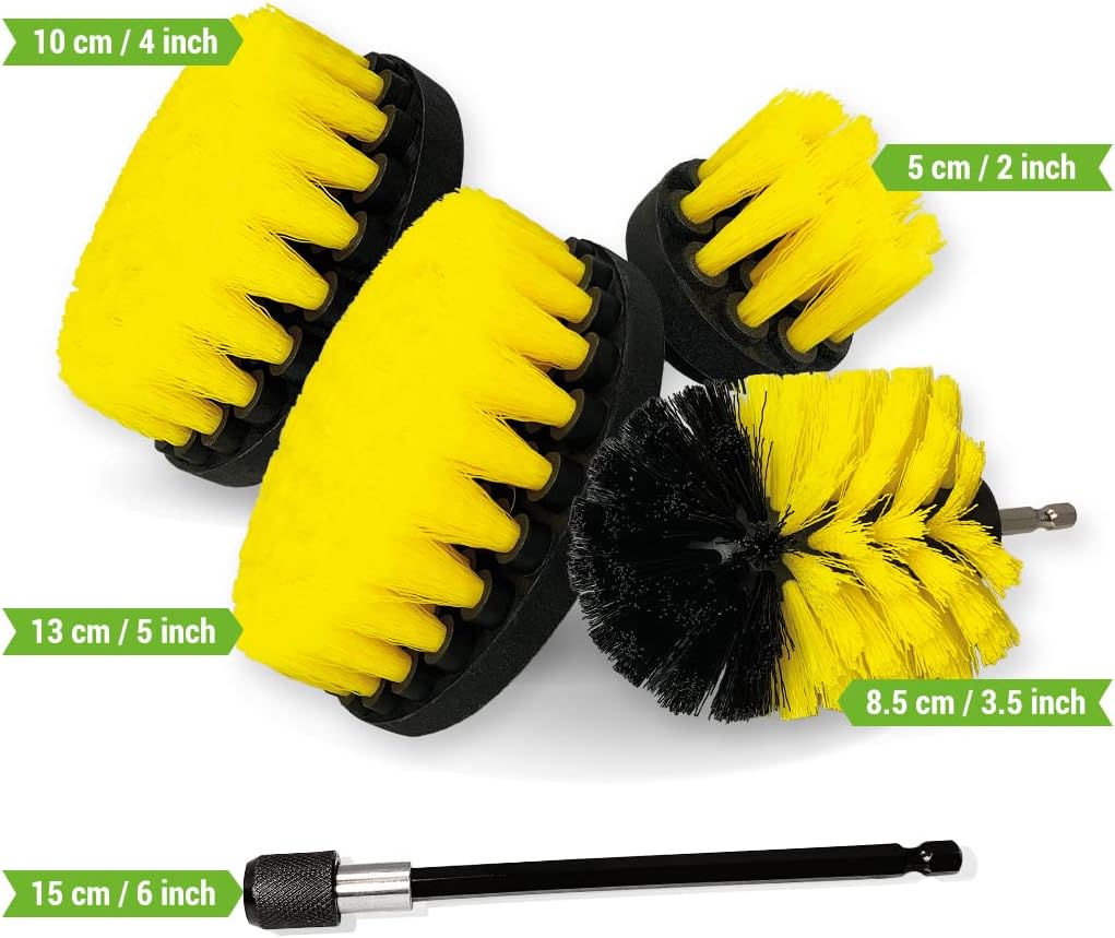 Premium Bohrbürste, mittelweich, gelb, 5 Stück Kratzt Keine Oberflächen Geeignet für Fliesen, Fugen,