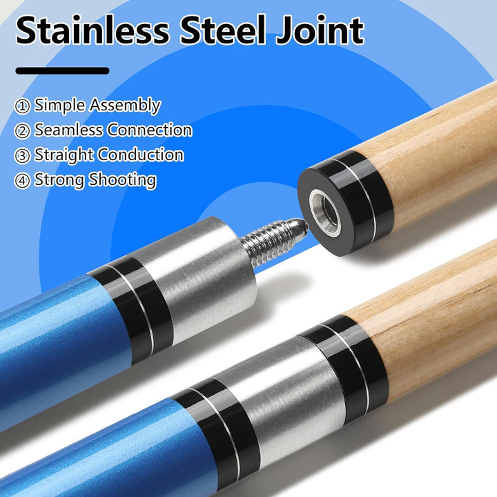 Billard Queue 18 19 20 21 oz, 58" Pool Queue Sticks 13mm Spitzen für Professionelle Billardspieler,
