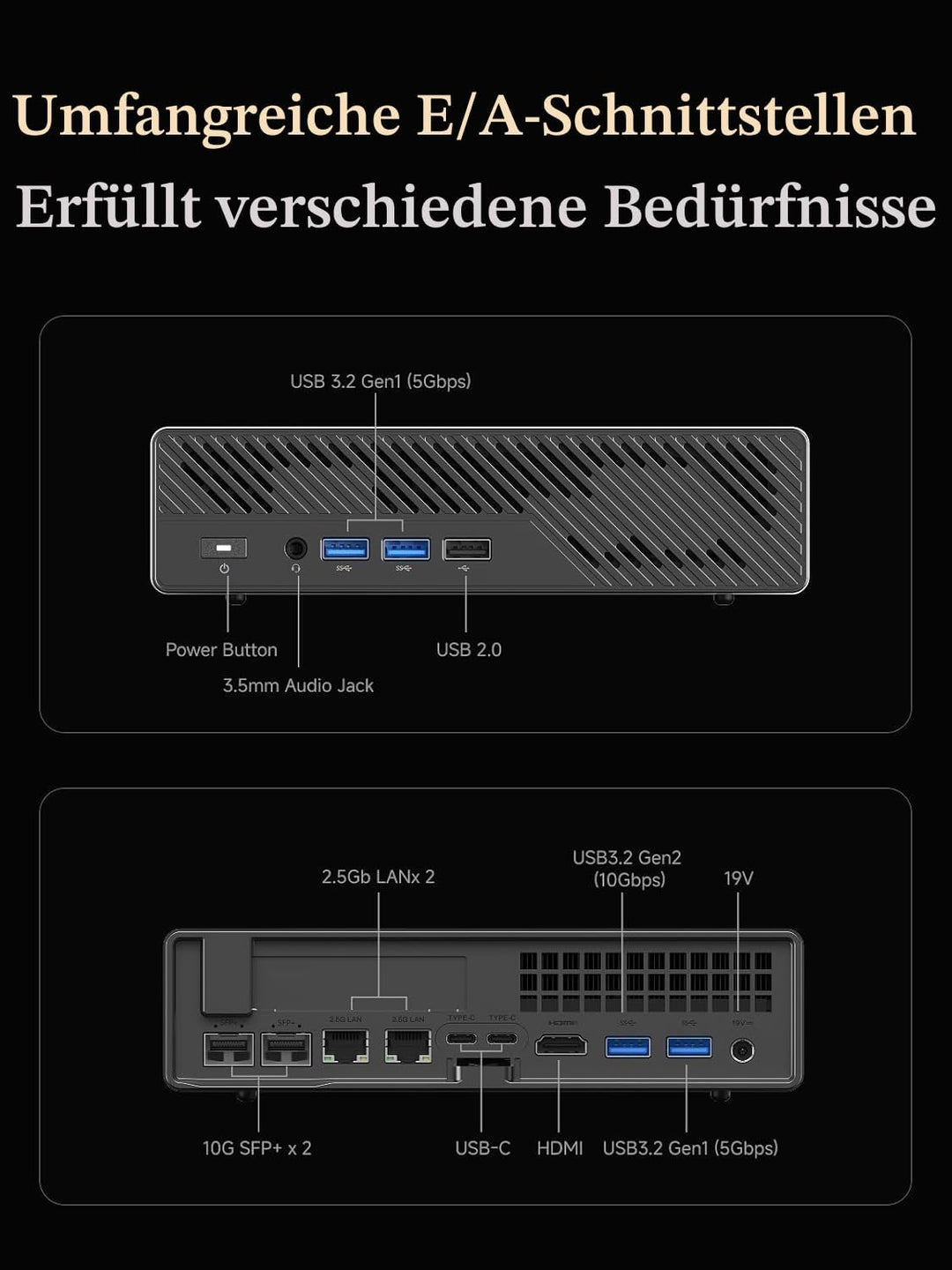 MINIS FORUM Mini PC MS-A2, AMD Ryzen 9 8945HX 16 Kerne/32 Threads Prozessor bis zu 5,4 GHz, Barebone