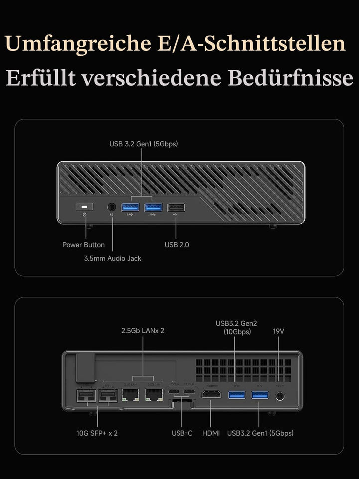 MINIS FORUM Mini PC MS-A2, AMD Ryzen 9 8945HX 16 Kerne/32 Threads Prozessor bis zu 5,4 GHz, Barebone