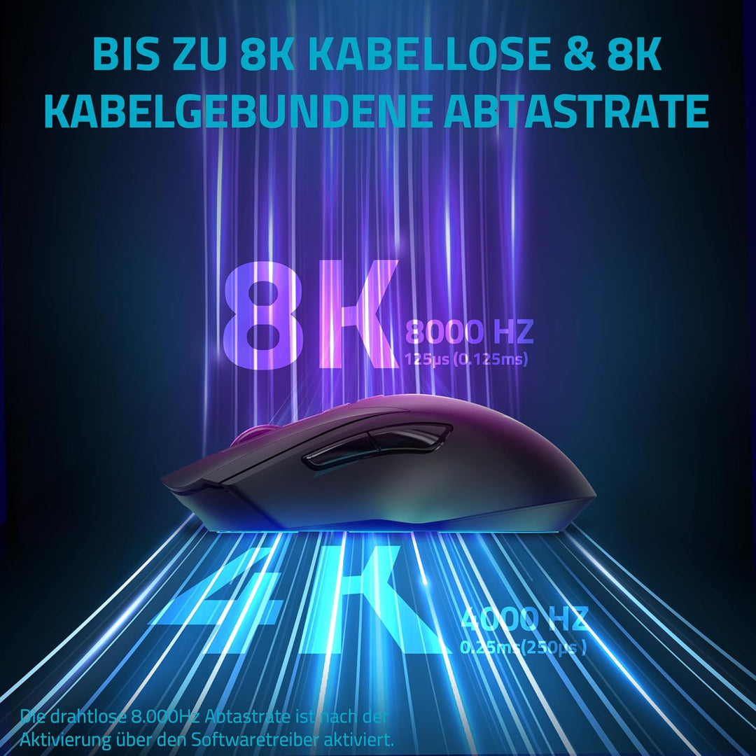 Rapoo V20PRO kabellose 2,4 GHz High-Performance Gaming-Maus mit 26000 DPI optischem Sensor, 50 G Bes