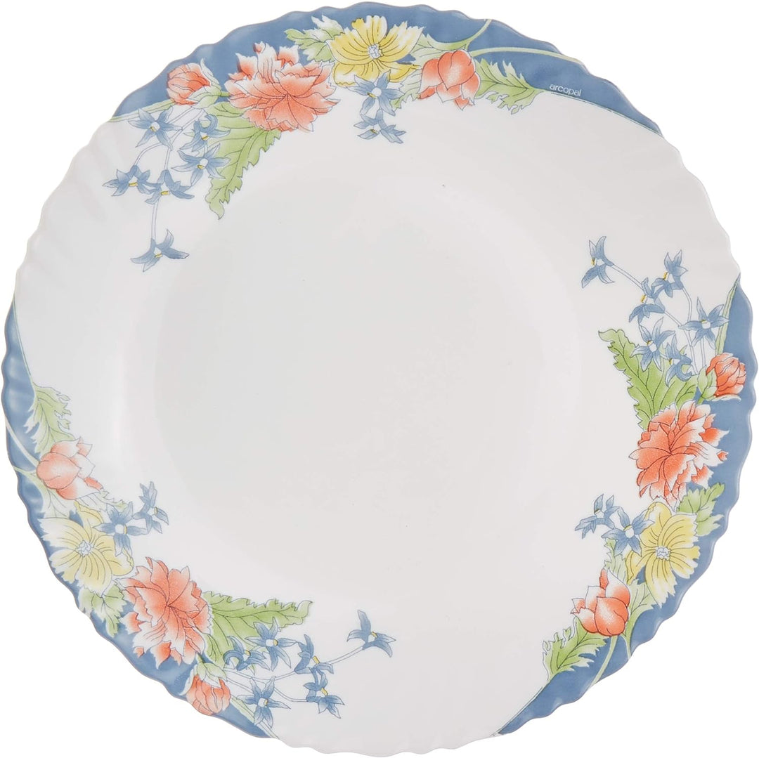 Dajar Tafelservice Florine von Arcopal 19 TLG, Glas, Weiss Rot Blau Gelb, 33 x 33 x 31 cm, Einheiten