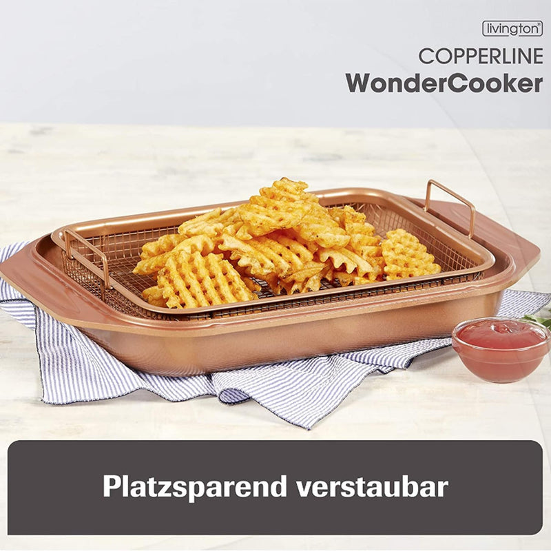 Livington Copperline WonderCooker – 14-in-1 Küchenset – Auflaufform, Grillpfanne, Bräter, Slow Cooke