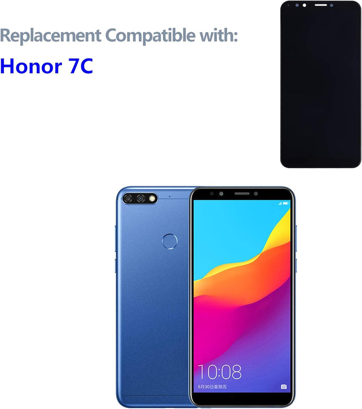 swark LCD Display Kompatibel mit Honor 7C LND-AL30, LND-AL40 (Schwarz Ohne Rahmen) Touchscreen + Too