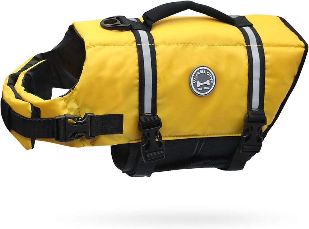 VIVAGLORY Rip Stop Schwimmweste Hund, Hundeschwimmweste, Schwimmhilfe & Auftrieb, Rettungsweste Hund
