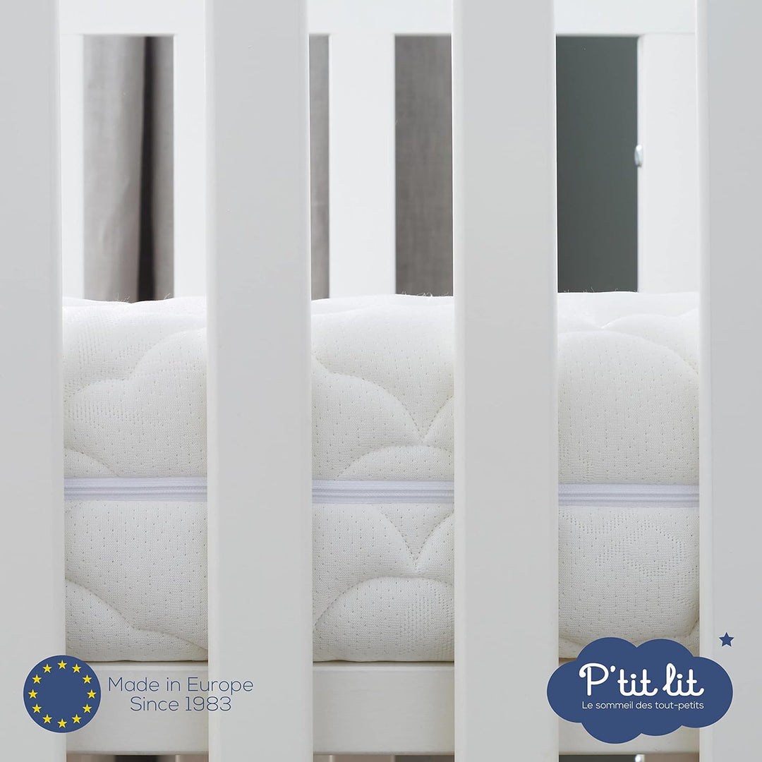 P'tit Lit - Babymatratze aus Bambus - 70x140 cm - Weiche und saugfähige Viskose - Ohne chemische Beh