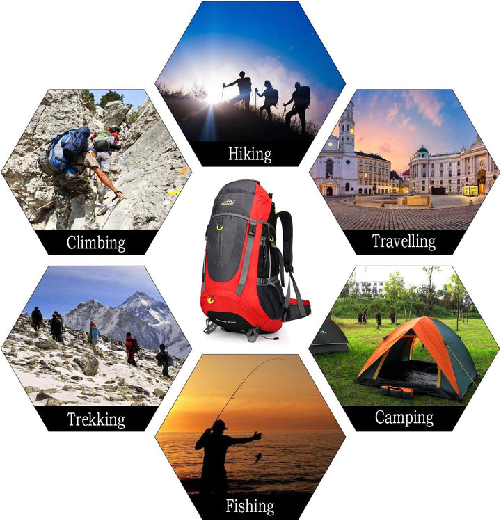 70L Trekkingrucksack Campingrucksack Reiserucksack Wanderrucksack Grosser Rucksack für Damen Herren