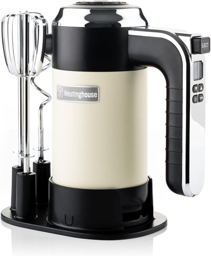 Westinghouse Retro Handmixer, 5 Geschwindigkeitsstufen + Turbofunktion, 2 Rührbesen, 2 Knethaken, LC
