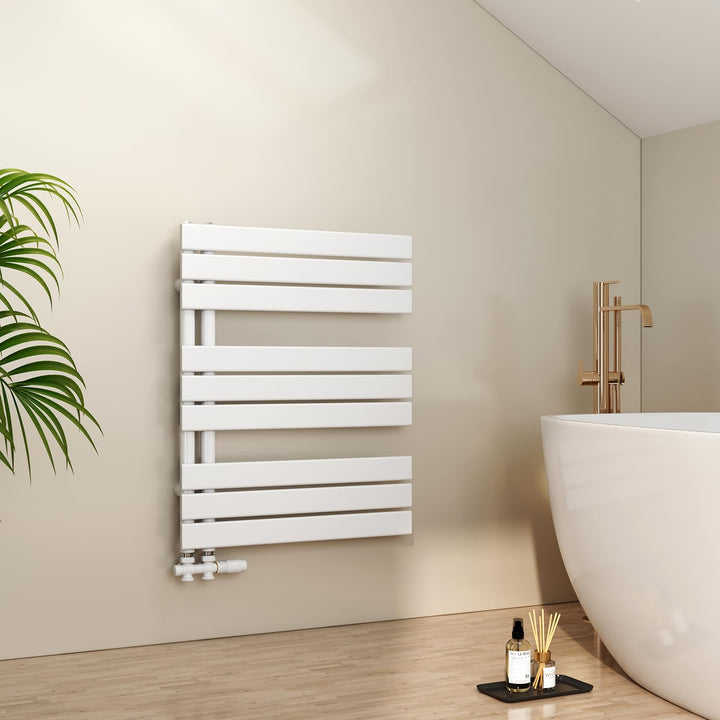 EMKE Badheizkörper Flach 762x600 mm, Handtuchheizkörper mit Seitenanschluss, Effizienter Handtuchwär