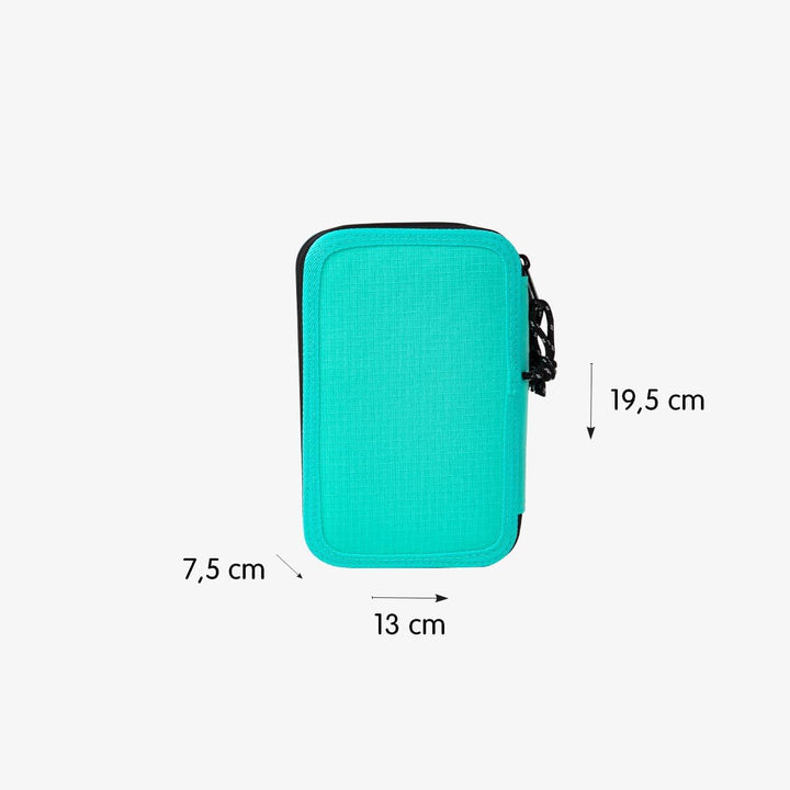 Federmäppchen 3 Etagen mit Sunset Inhalt, MILAN® Grün