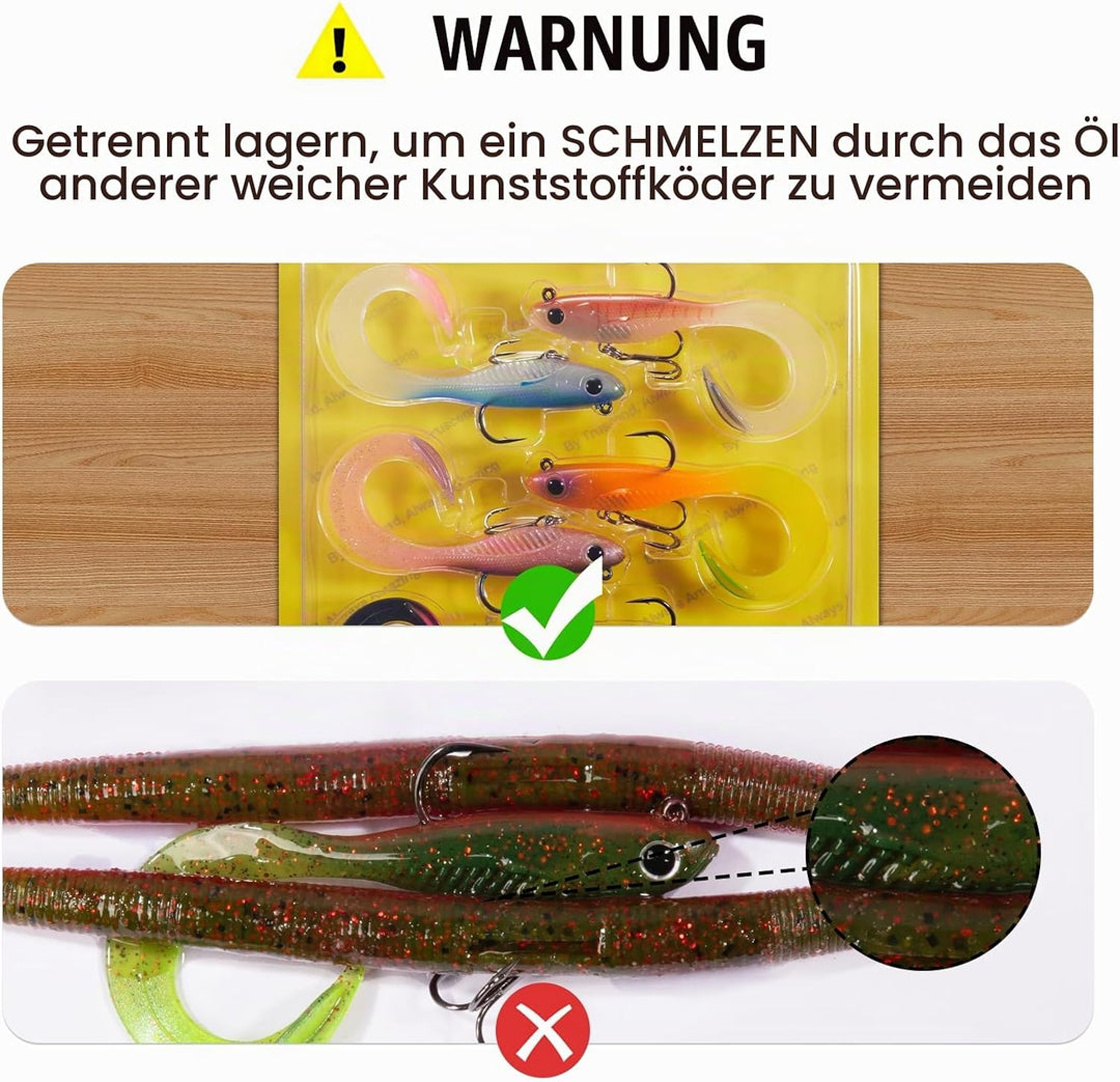 TRUSCEND Pre-Rigged Weichköder mit Kumho Haken, Realistisches Profil, Natürliche Bewegung und Strapa