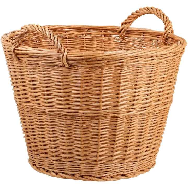 Weidenkorb Ø 40cm aus Hell-Weide, Kaminholzkorb Kartoffelkorb Obstkorb Füllkorb in 3-GRÖssE Kiepe Br