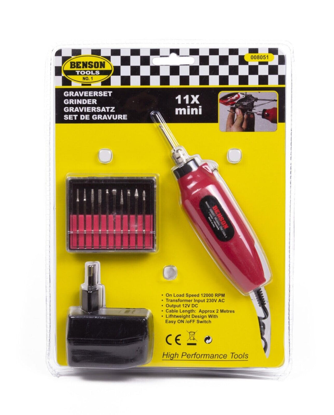 Gravurgerät Minnischleifgerät Schleifgerät 11ltg. 230V - 12V DC Gravur Set