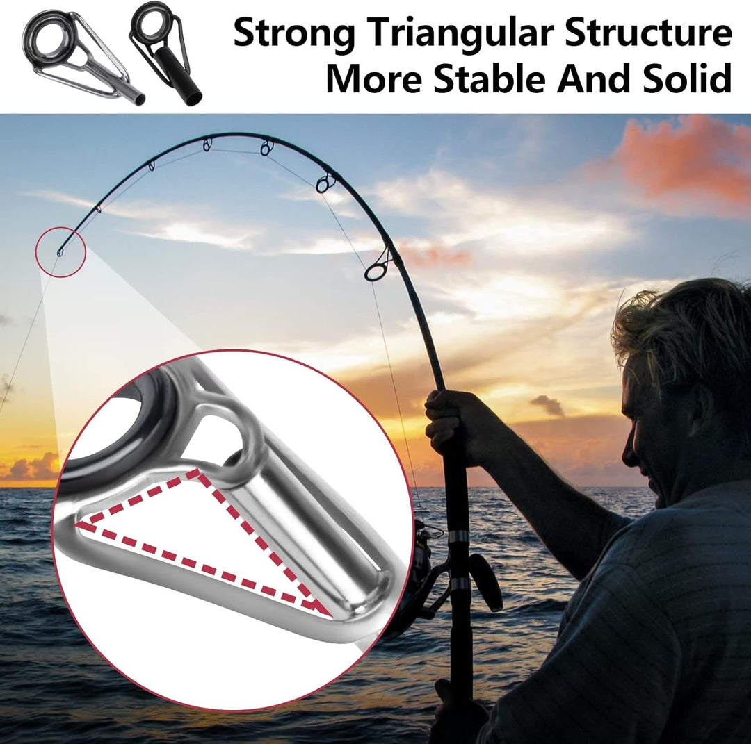 THKFISH Angelrute Reparatur Spitzenring Rutenring Angelrutenteile Tip Tops Edelstahl Keramik Spitzen