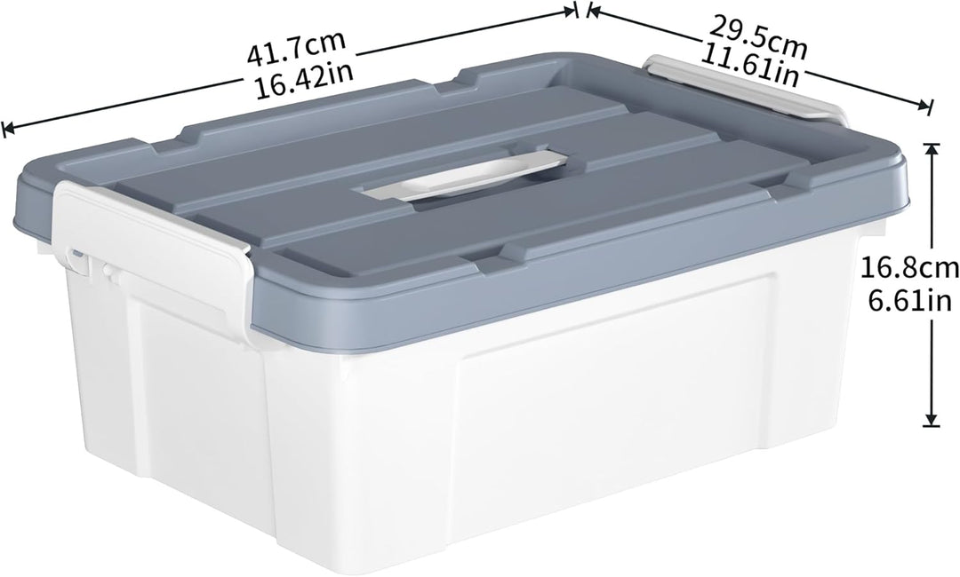 Cetomo 15L*3 Kunststoff-Aufbewahrungsbox Box mit haltbarem Deckel und Sicherheitsverschluss stapelba