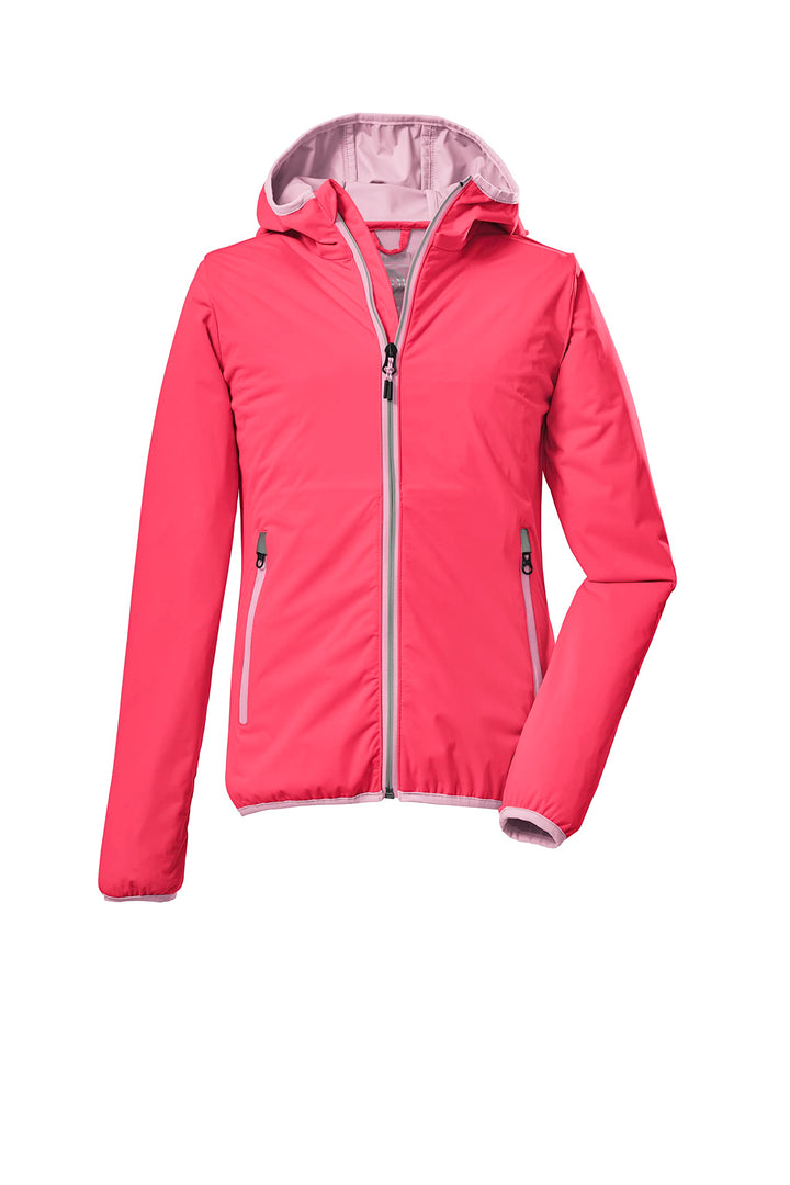 Killtec Mädchen Kos 229 Grls Jckt 2-Lagen-Funktionsjacke/Outdoorjacke mit Kapuze, packbar 116 Rosa,