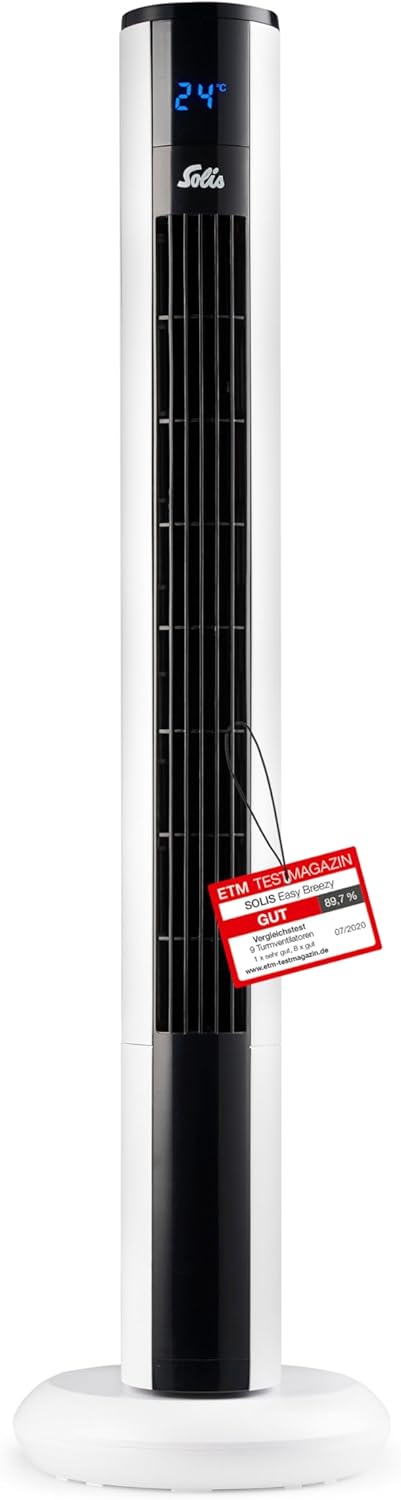 Solis Easy Breezy 757 Ventilator Leise - Turmventilator - Ventilator mit Fernbedienung und Temperatu