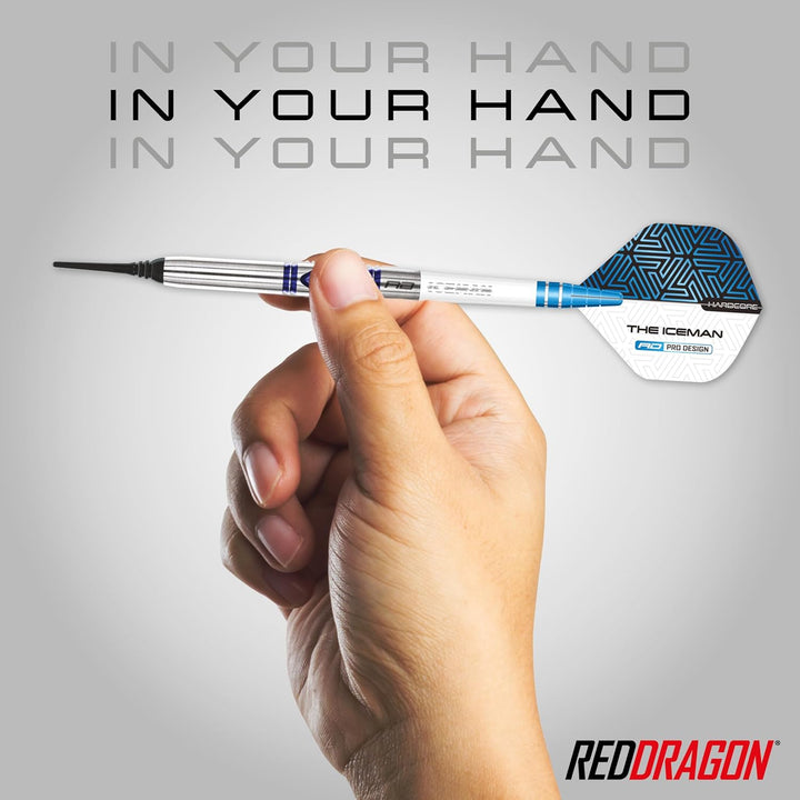 RED DRAGON Gerwyn Iceman Price Avalanche Pro Premium Tungsten Darts Set mit Flights und Stielen 18.0