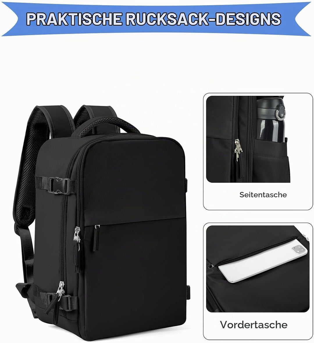 SZLX Vakuum Rucksack Ryanair Handgepäck 40x30x20 Wizzair Rucksack 40x20x25 für Ryanair Reiserucksack
