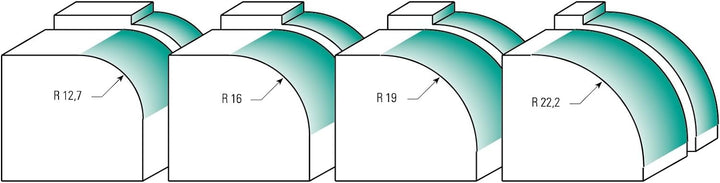 ENT 14386 Abrundfräser HW, Schaft (S) 12 mm, Durchmesser (D) 57,1 mm, NL 28,6 mm, R 22,2 mm, SL 45 m