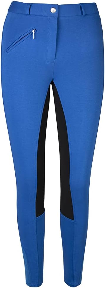 PFIFF 102290 Reithose´Thea´ Kinder Damen Vollbesatz 42 Mittelblau-schwarz, 42 Mittelblau-schwarz