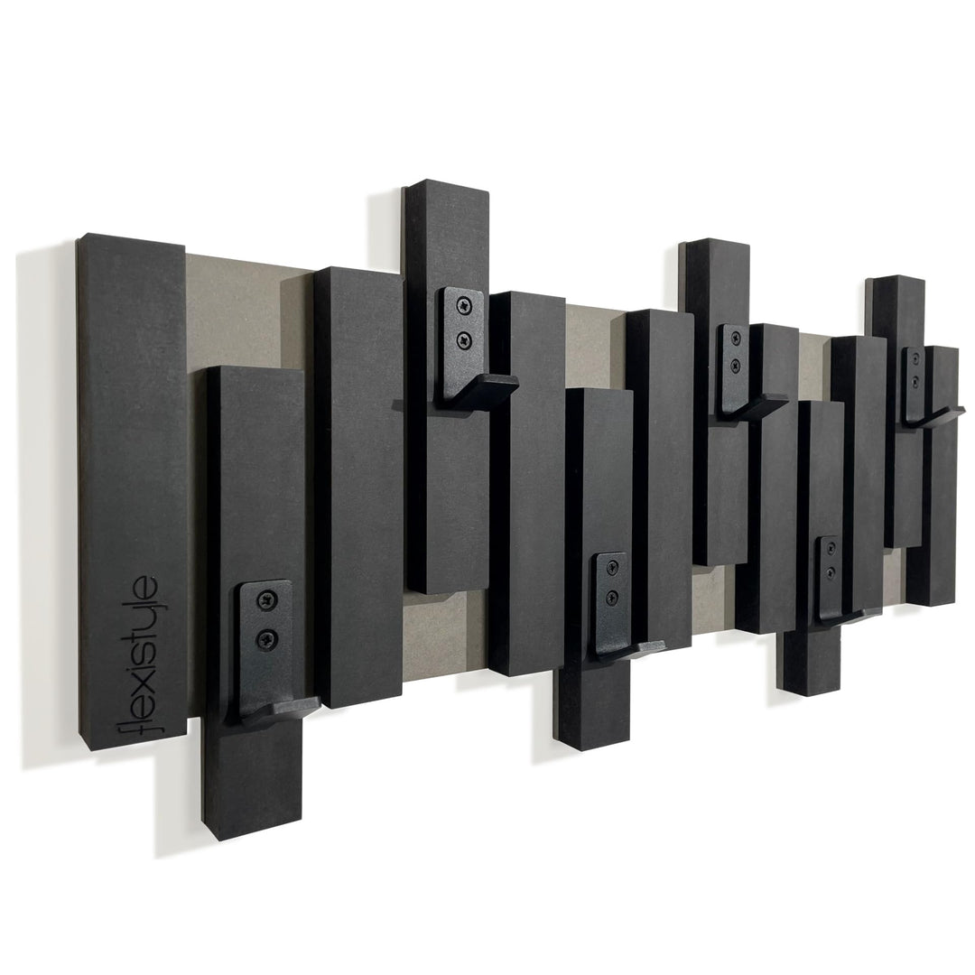 FLEXISTYLE Kleiderhaken Wand Wandgarderobe design Lamellen Flurgarderobe Garderobe Flur Holz MDF des