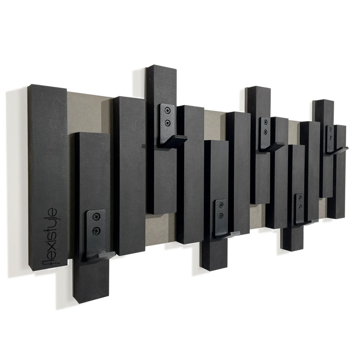 FLEXISTYLE Kleiderhaken Wand Wandgarderobe design Lamellen Flurgarderobe Garderobe Flur Holz MDF des
