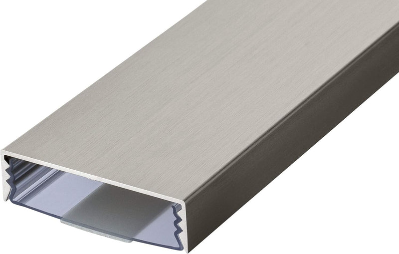 Flacher Design Kabelkanal Edelstahl gebürstet aus Aluminium selbstklebend 50 mm x 15 mm Alunovo Kabe