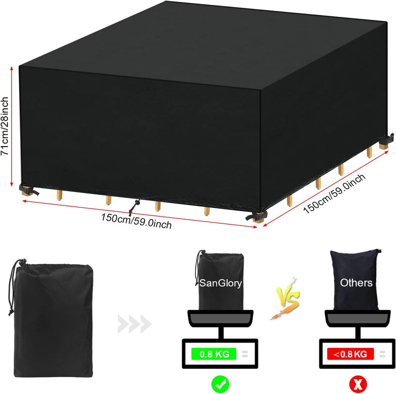 SanGlory Abdeckplane Gartenmöbel Wasserdicht Schutzhülle Gartenmöbel Winterfest Abdeckhauben für Möb