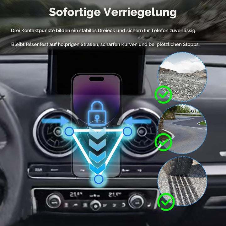 Handy KFZ Halterungen für Audi A3 8V 2014–2019, Handyhalterung Gravity Auto Lock Stabil Ohne Jitter
