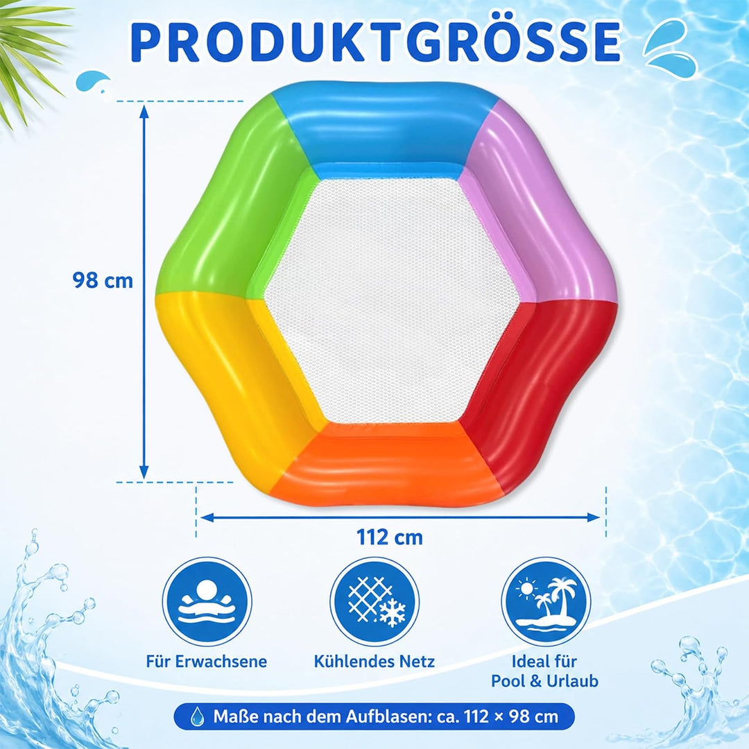 Aufblasbares Schwimmbett,Luftmatratze Pool Erwachsene,Pool zubehör | Aufblasbare Wasserhängematte,Sc