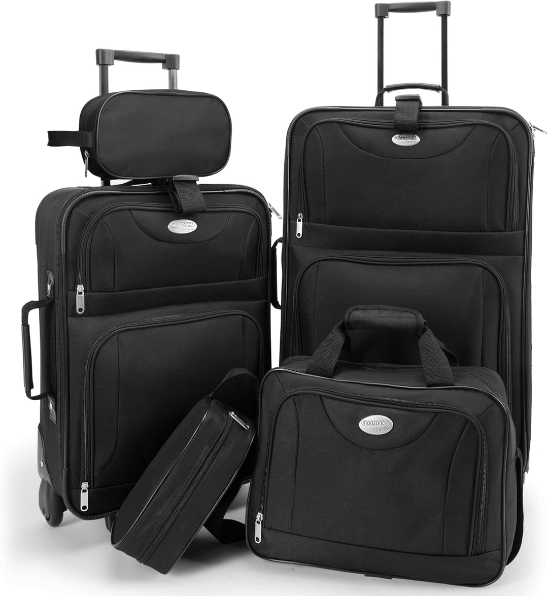 Deuba Trolley Kofferset Reisetaschen Set Kulturbeutel Netzfach Rollen Teleskopgriff Koffer Reisetasc