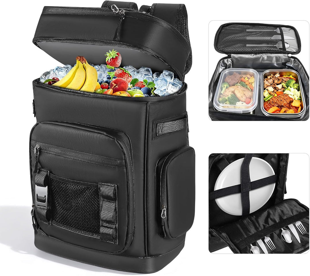Kühlrucksack 30L, Grosser Isolierte Kühltasche für Herren und Damen, auslaufsicher Wasserdichter, Is